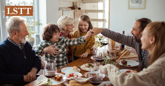 family together for holidays
